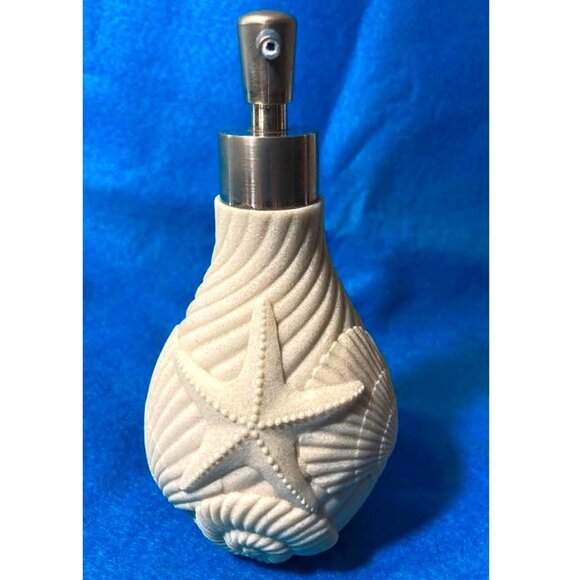 CORAL TEXTURED CERAMIC HAND SOAP DISPENSER - BEACH MOTIF - Picture 1 of 4